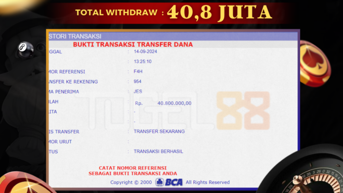 TG88 BUKTI JP SIANG