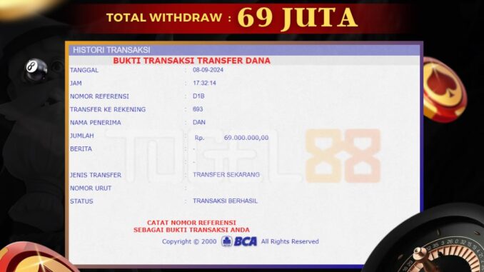 TG88 BUKTI JP SIANG